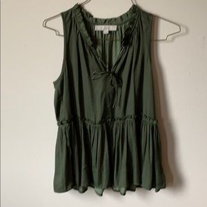 Sleeveless Army Green LOFT Top